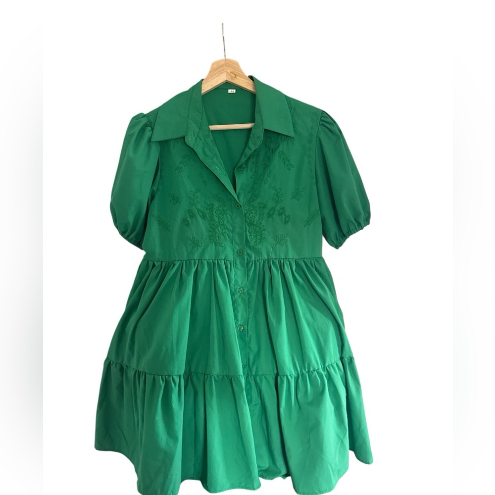 Green Button-Up Dress